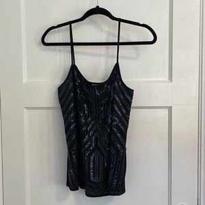 Express Black Sequin Cami new with tags